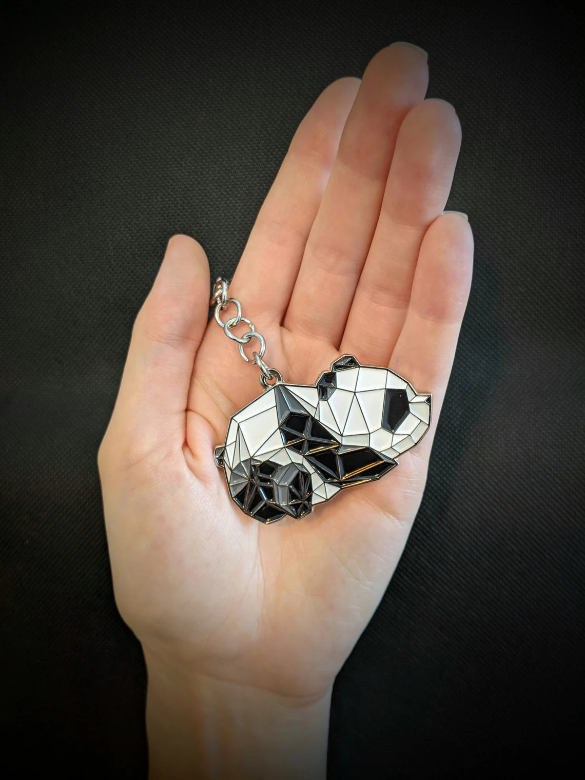 Geometric Panda Charm (double-sided)